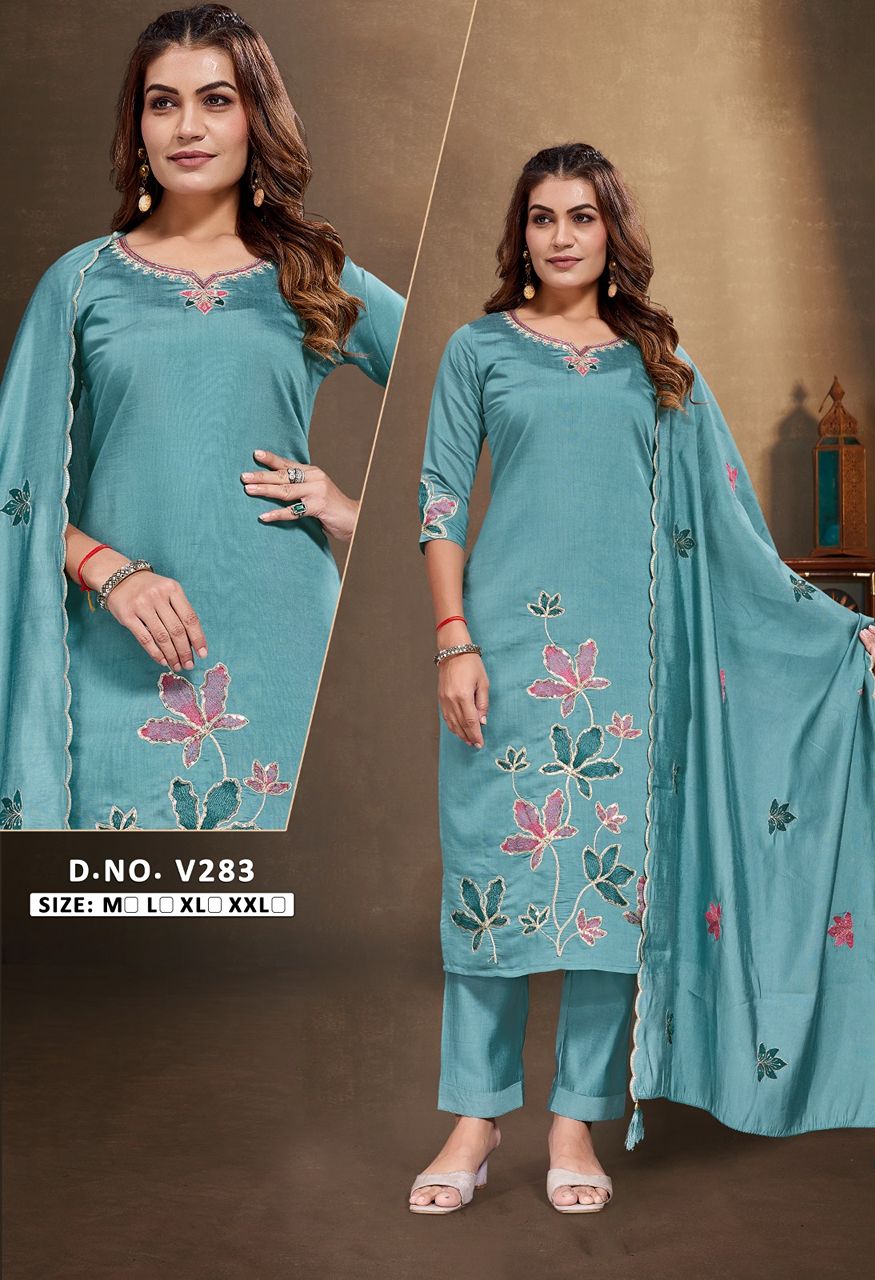 New Launch Heavy Fabric Embroidery Combo Set — Singles, Vardan Ethnic wholesale from Surat — Photo 2