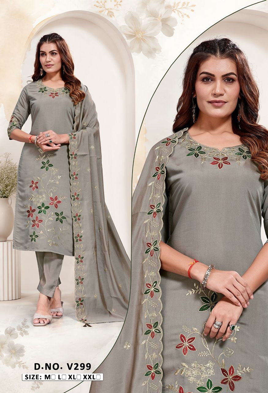New Launch Heavy Fabric Embroidery Combo Set — Singles, Vardan Ethnic wholesale from Surat — Photo 20