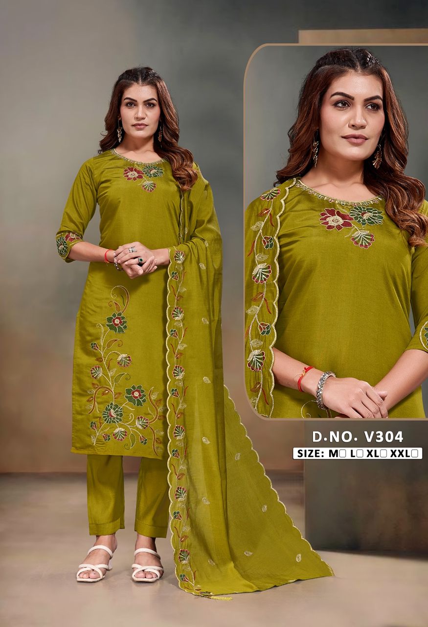 New Launch Heavy Fabric Embroidery Combo Set — Singles, Vardan Ethnic wholesale from Surat — Photo 22