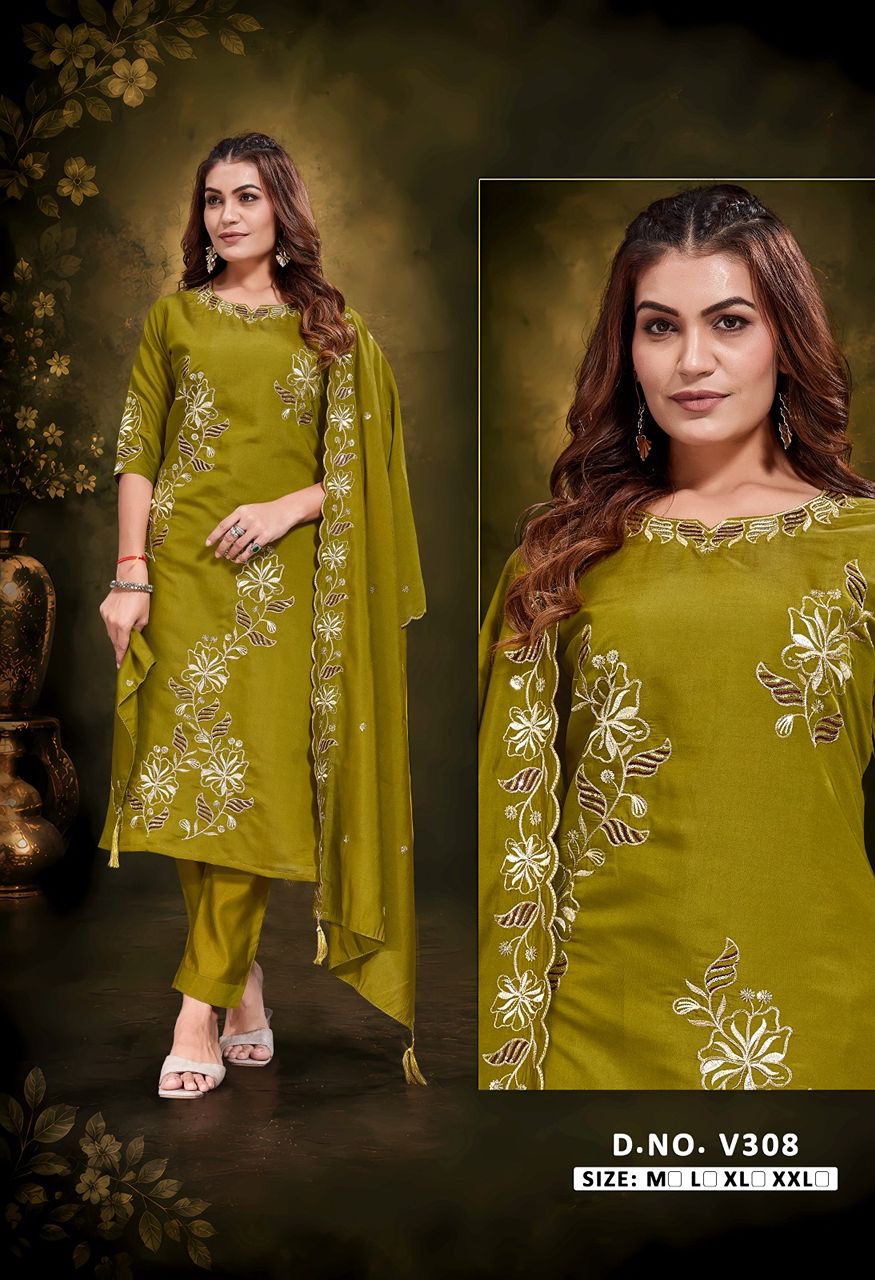 New Launch Heavy Fabric Embroidery Combo Set — Singles, Vardan Ethnic wholesale from Surat — Photo 26