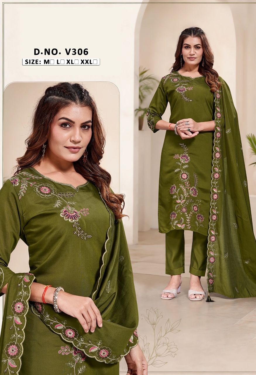 New Launch Heavy Fabric Embroidery Combo Set — Singles, Vardan Ethnic wholesale from Surat — Photo 27