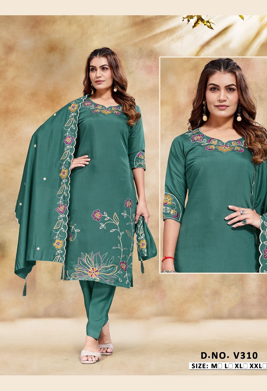 New Launch Heavy Fabric Embroidery Combo Set — Singles, Vardan Ethnic wholesale from Surat — Photo 29