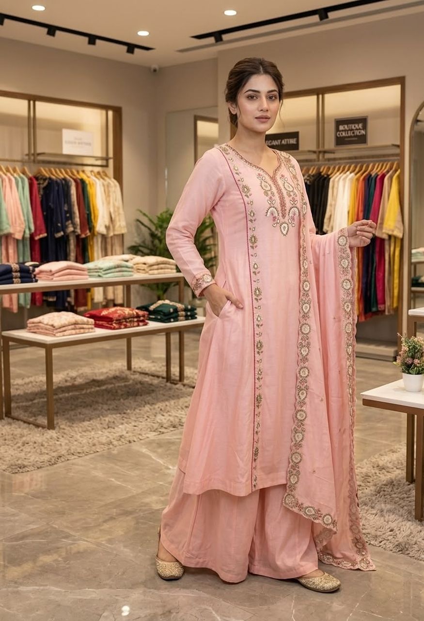 LG-2149 Premium Mul Chanderi 3 Piece Catalog — Wholesale Kurtis, Vardan Ethnic wholesale from Surat — Photo 3