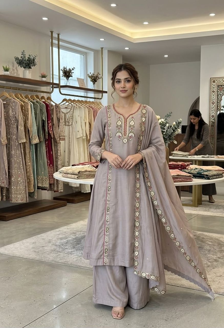 LG-2149 Premium Mul Chanderi 3 Piece Catalog — Wholesale Kurtis, Vardan Ethnic wholesale from Surat — Photo 5