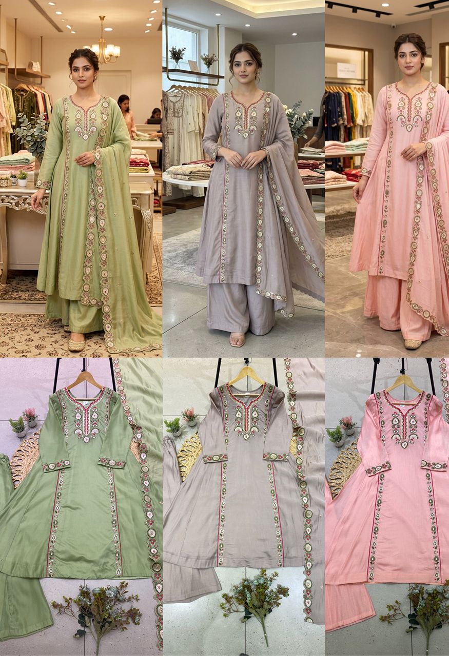 LG-2149 Premium Mul Chanderi 3 Piece Catalog — Wholesale Kurtis, Vardan Ethnic wholesale from Surat — Photo 8