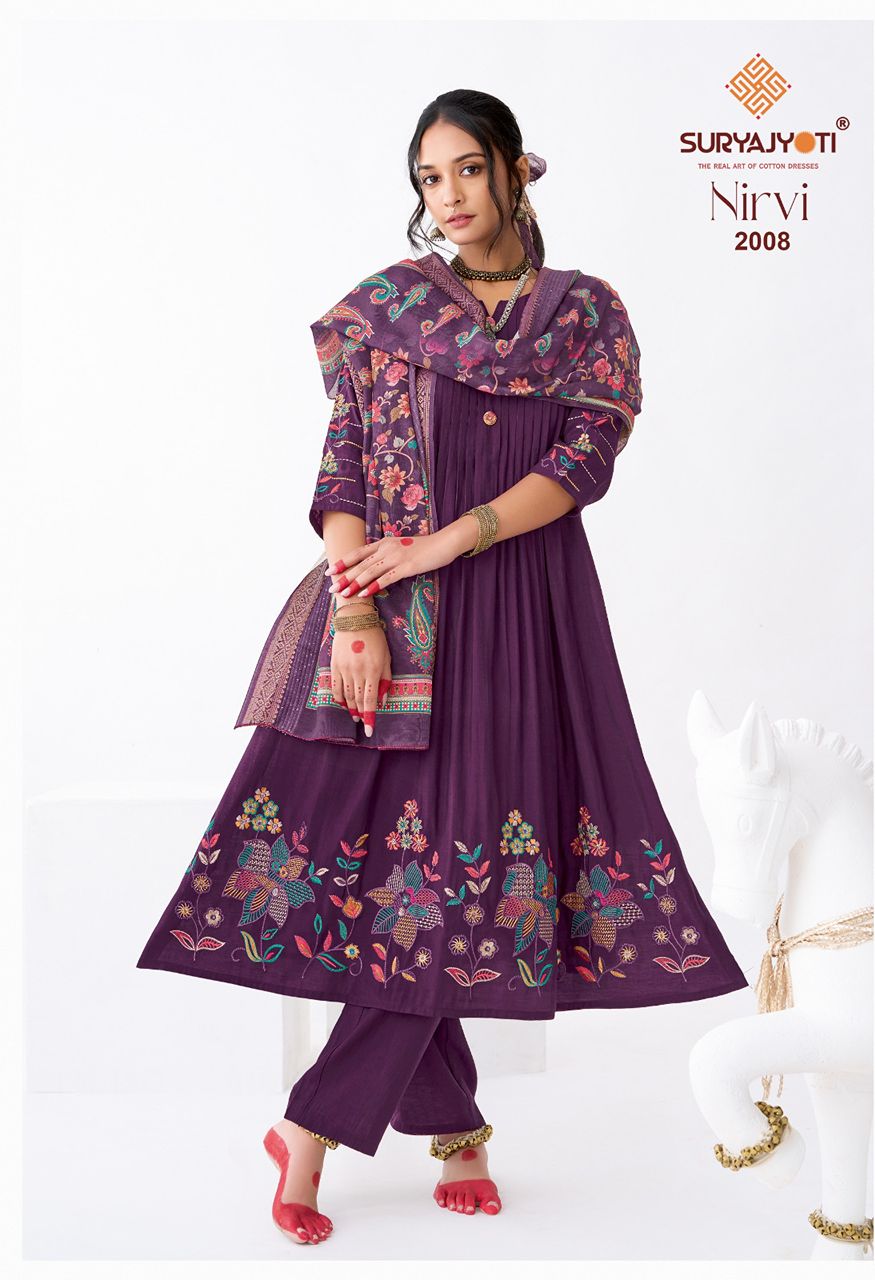 Suryajyoti Nirvi Stitch Vol 2 Anarkali 3 Piece Suit