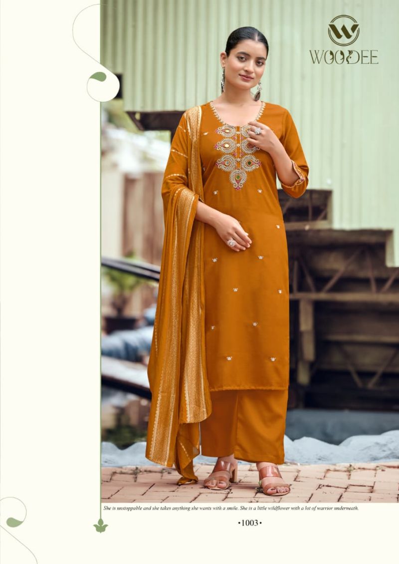 Woodee Raahi Viscose Silk Thread Work Kurti With Bottom Dupatta Collection — Wholesale Kurtis, Woodee wholesale from Surat — Photo 6