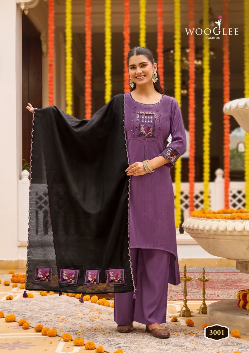 Wooglee Utsavi Viscose Weaving Thread Worked Kurti With Bottom Dupatta Catalog — Wholesale Kurtis, Wooglee Fashion wholesale from Surat — Photo 8