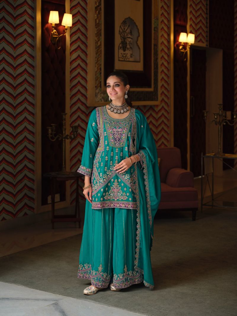 Zaveri D 2464 To 2466 Readymade Chinon Embroidered Designer Salwar Kameez Catalog