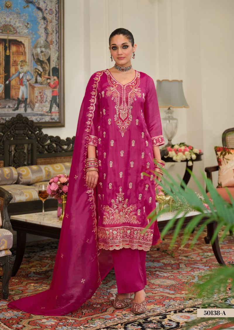 Zaveri D 50138 A Chinon Beats Work Designer Salwar Kameez Collection