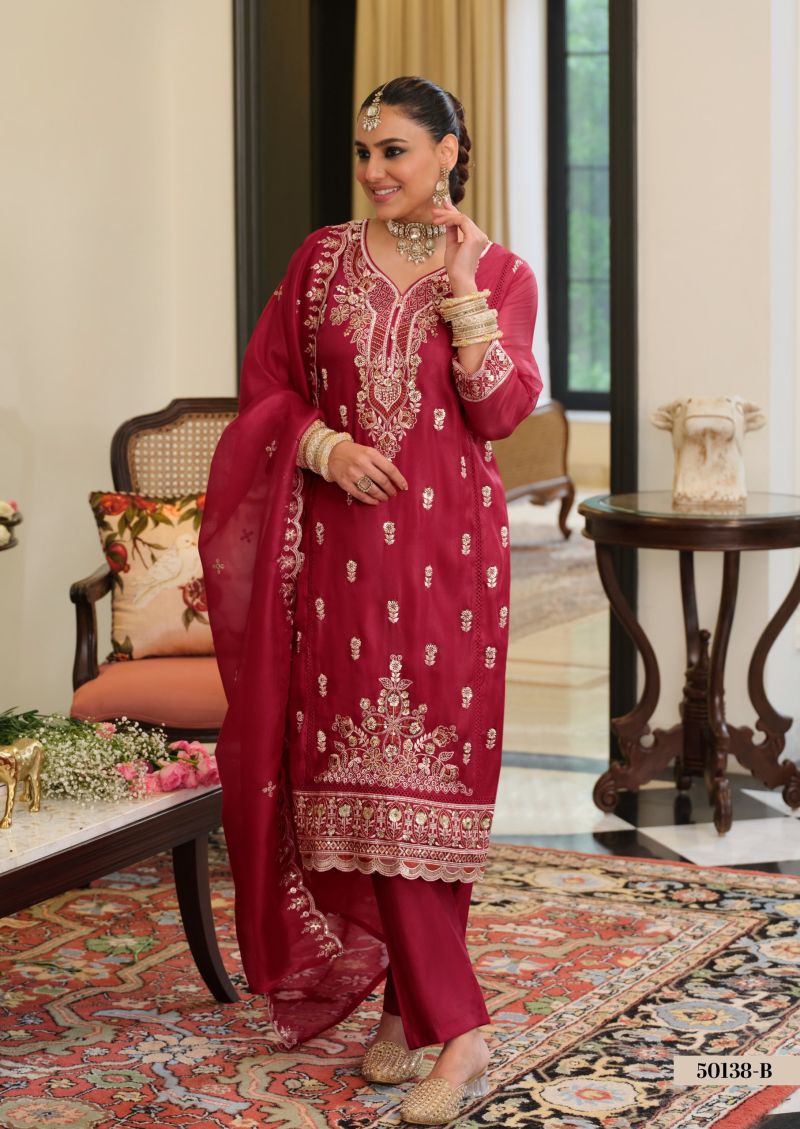 Zaveri D 50138 B Chinon Beats Work Designer Salwar Kameez Collection — Wholesale Salwar Suits, Vardan Ethnic wholesale from Surat — Photo 2