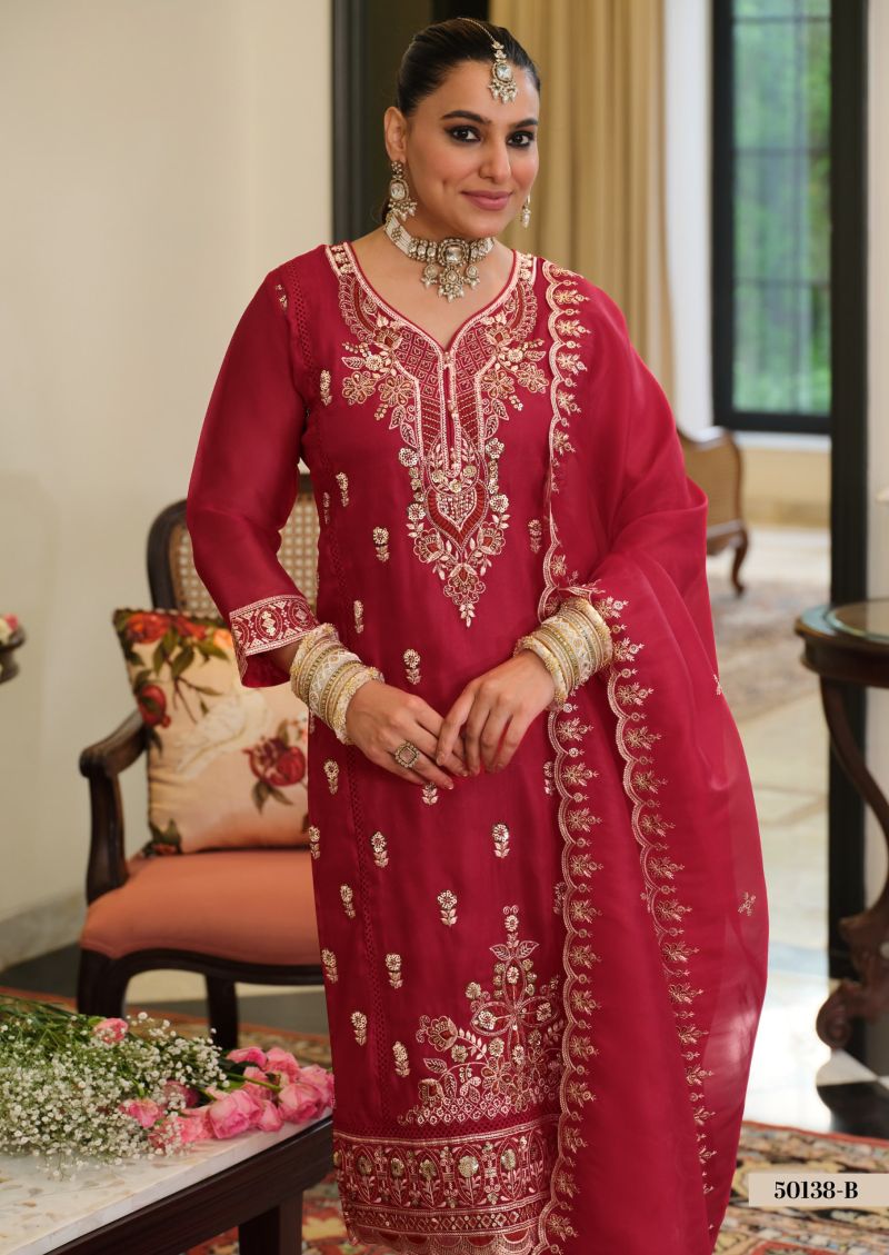 Zaveri D 50138 B Chinon Beats Work Designer Salwar Kameez Collection