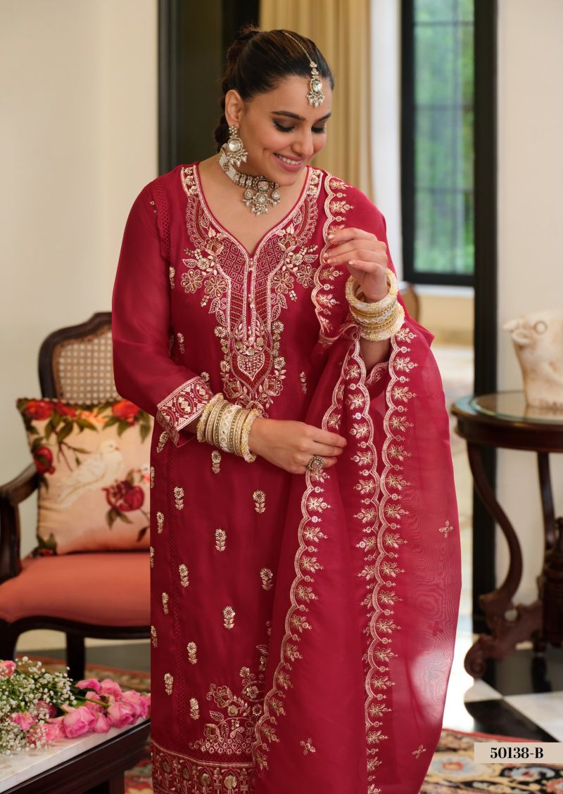 Zaveri D 50138 B Chinon Beats Work Designer Salwar Kameez Collection — Wholesale Salwar Suits, Vardan Ethnic wholesale from Surat — Photo 4