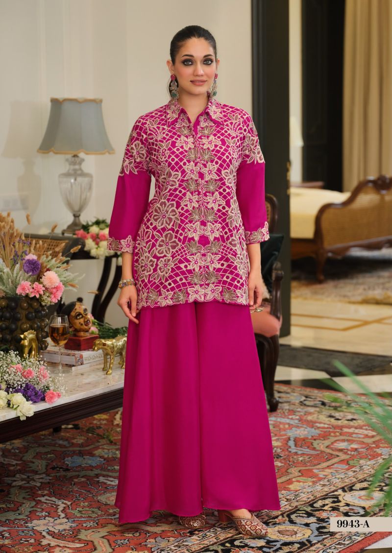 Zaveri D 9943 A Chinon Embroidered Designer Co Ord Set Collection — Co Ord Sets wholesale, Eba Lifestyle wholesale from Surat — Photo 2