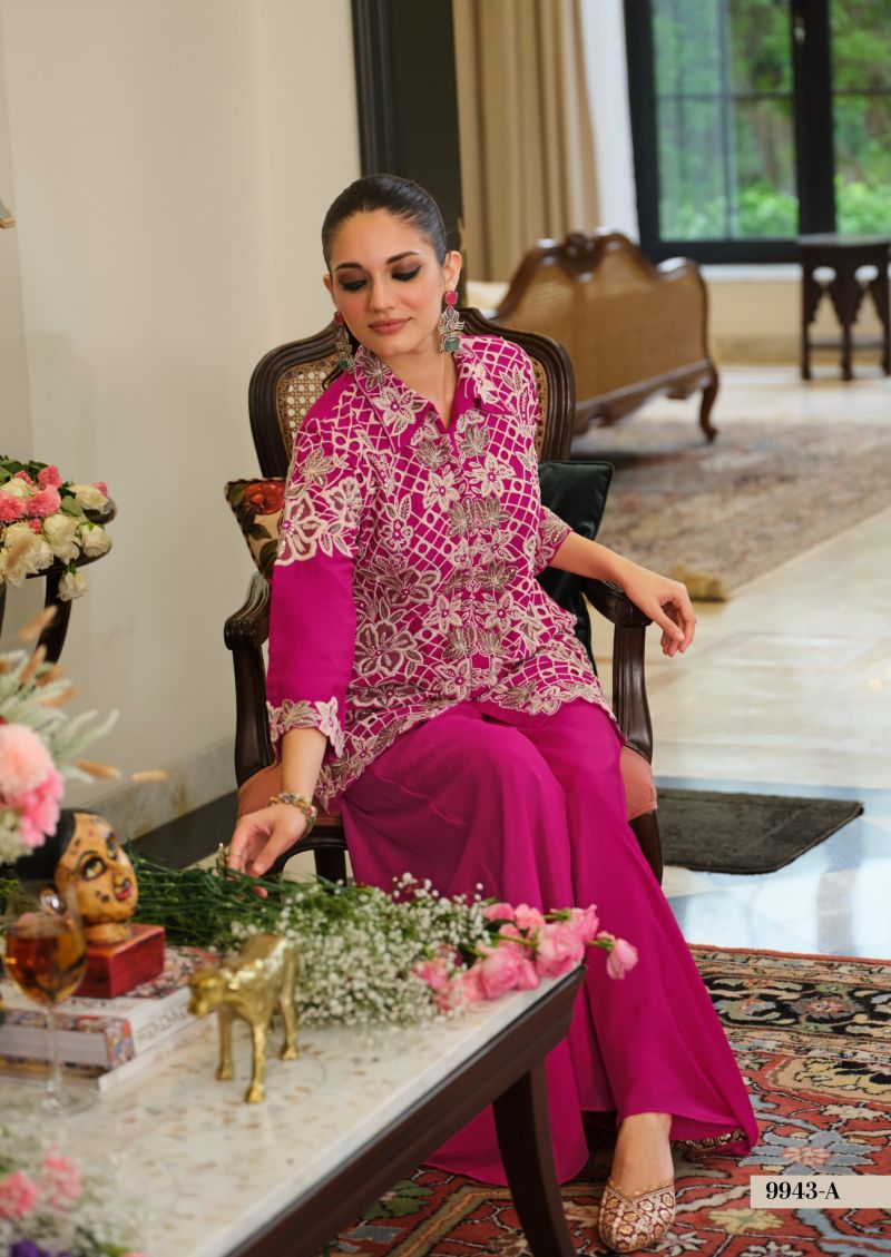 Zaveri D 9943 A Chinon Embroidered Designer Co Ord Set Collection — Co Ord Sets wholesale, Eba Lifestyle wholesale from Surat — Photo 4