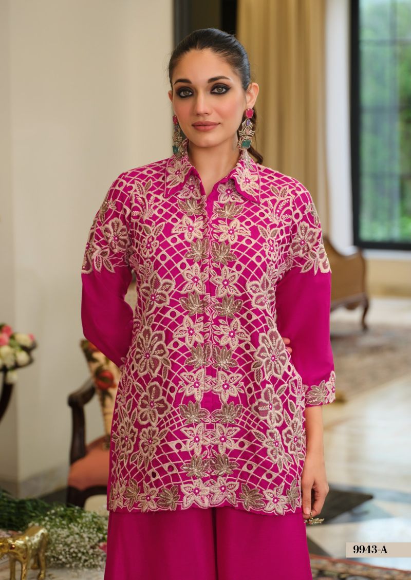 Zaveri D 9943 A Chinon Embroidered Designer Co Ord Set Collection