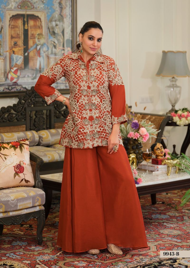 Zaveri D 9943 B Chinon Embroidered Designer Co Ord Set Collection — Co Ord Sets wholesale, Eba Lifestyle wholesale from Surat — Photo 2