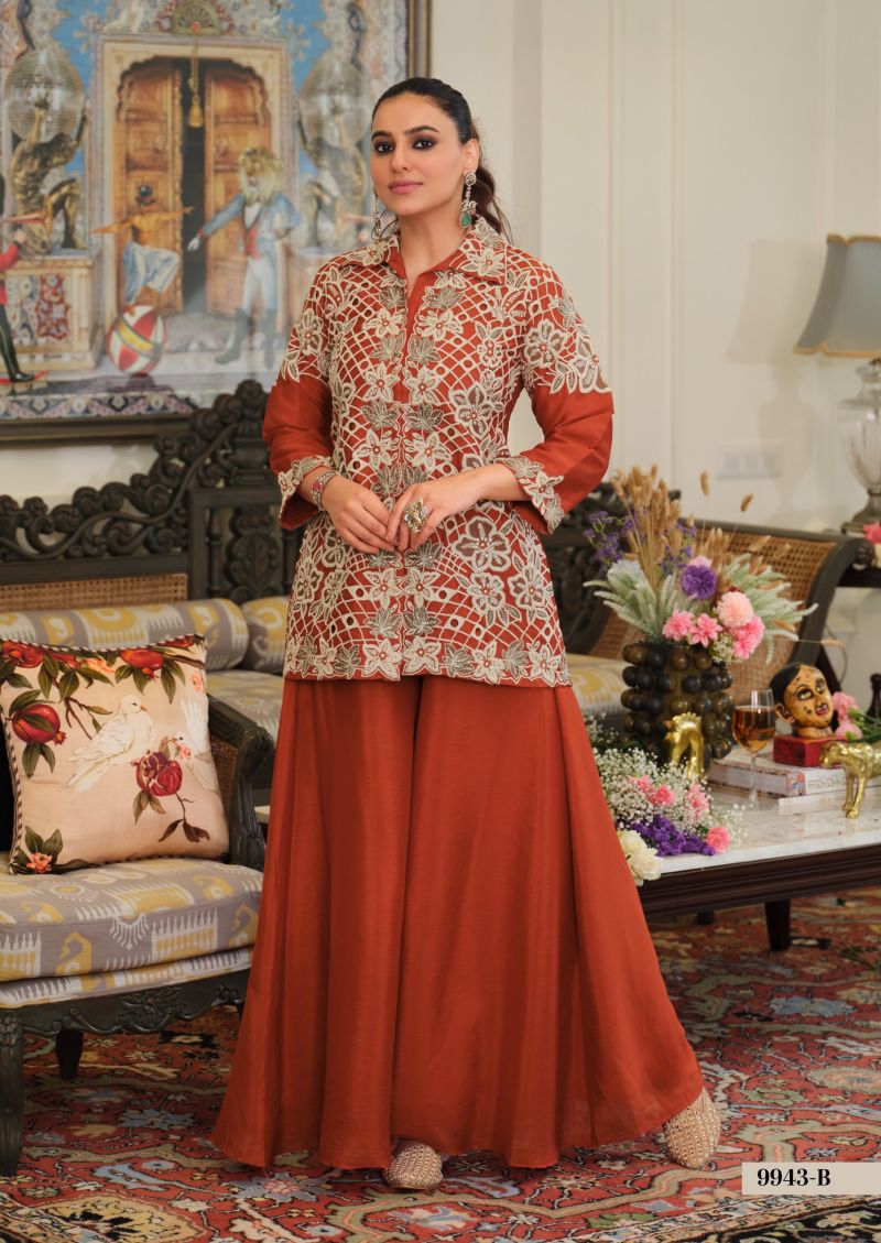 Zaveri D 9943 B Chinon Embroidered Designer Co Ord Set Collection