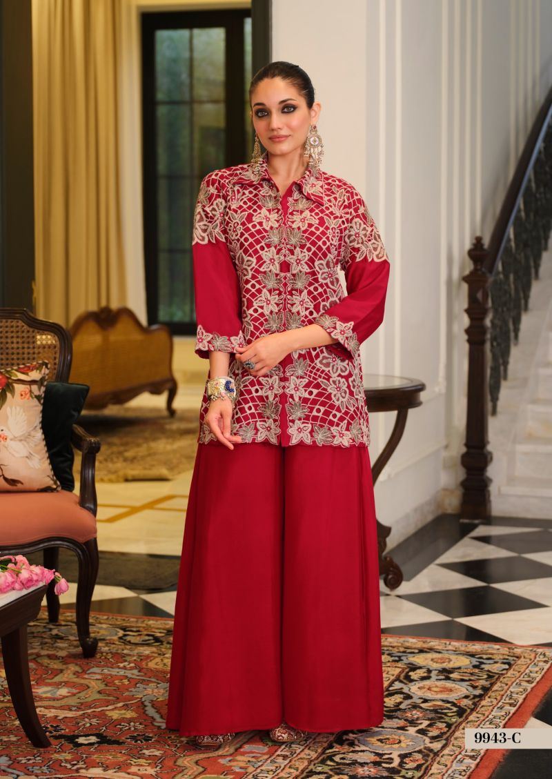 Zaveri D 9943 C Chinon Embroidered Designer Co Ord Set Collection — Festive Designer Catalog, Eba Lifestyle wholesale from Surat — Photo 2
