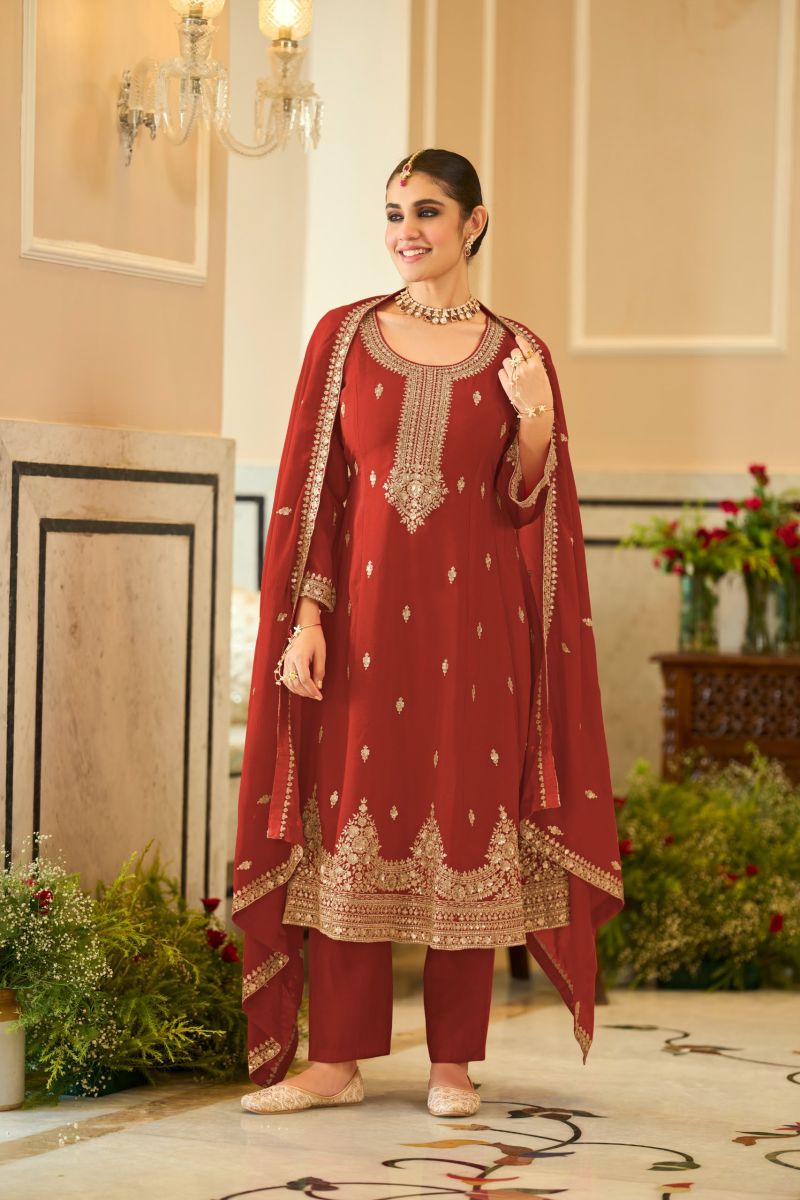 Zaveri D 9954 Chinon Embroidered Designer Salwar Kameez Catalog