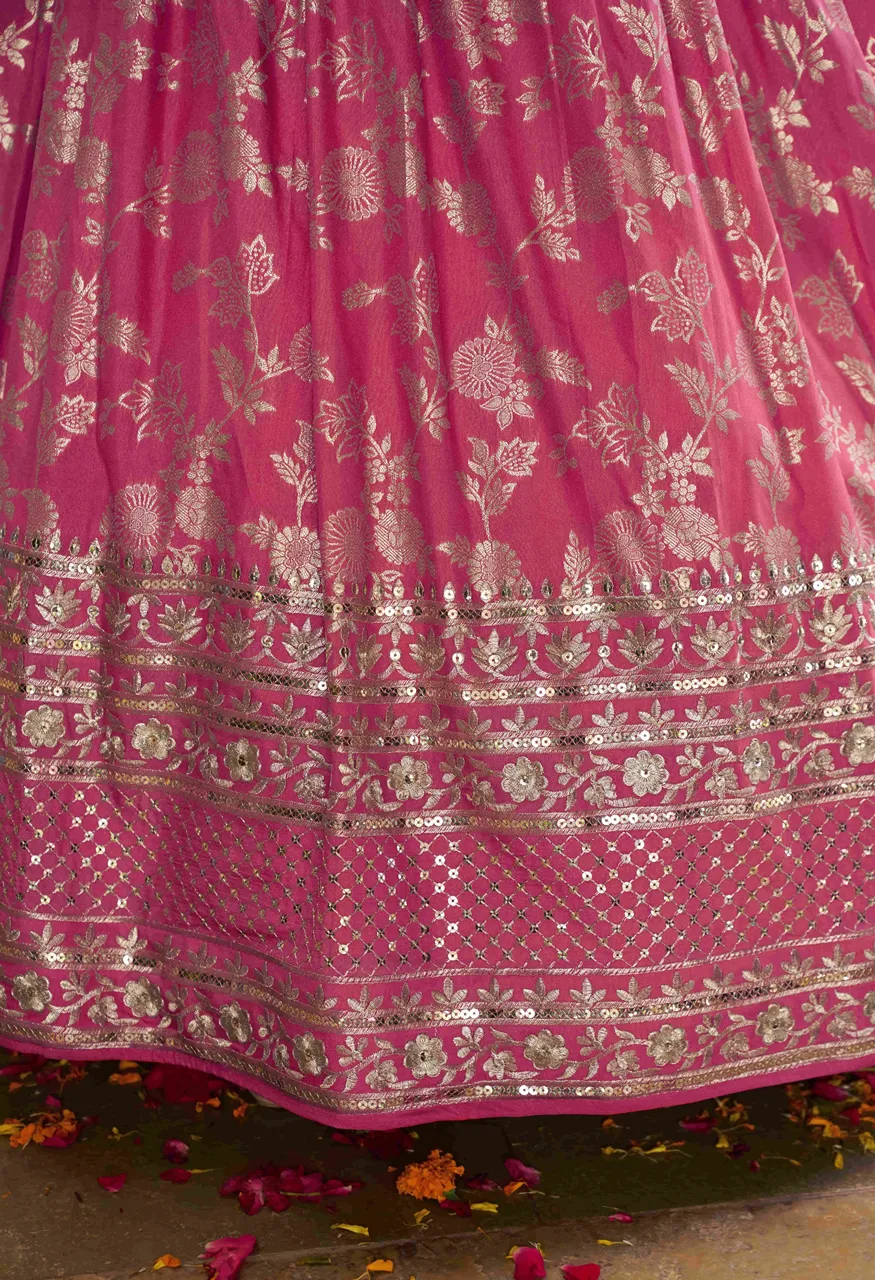 Peach Shimmer Garden zari & sequin embroidery Lehenga Choli Set — Wholesale Readymade Suit, Vardan Ethnic wholesale from Surat — Photo 6