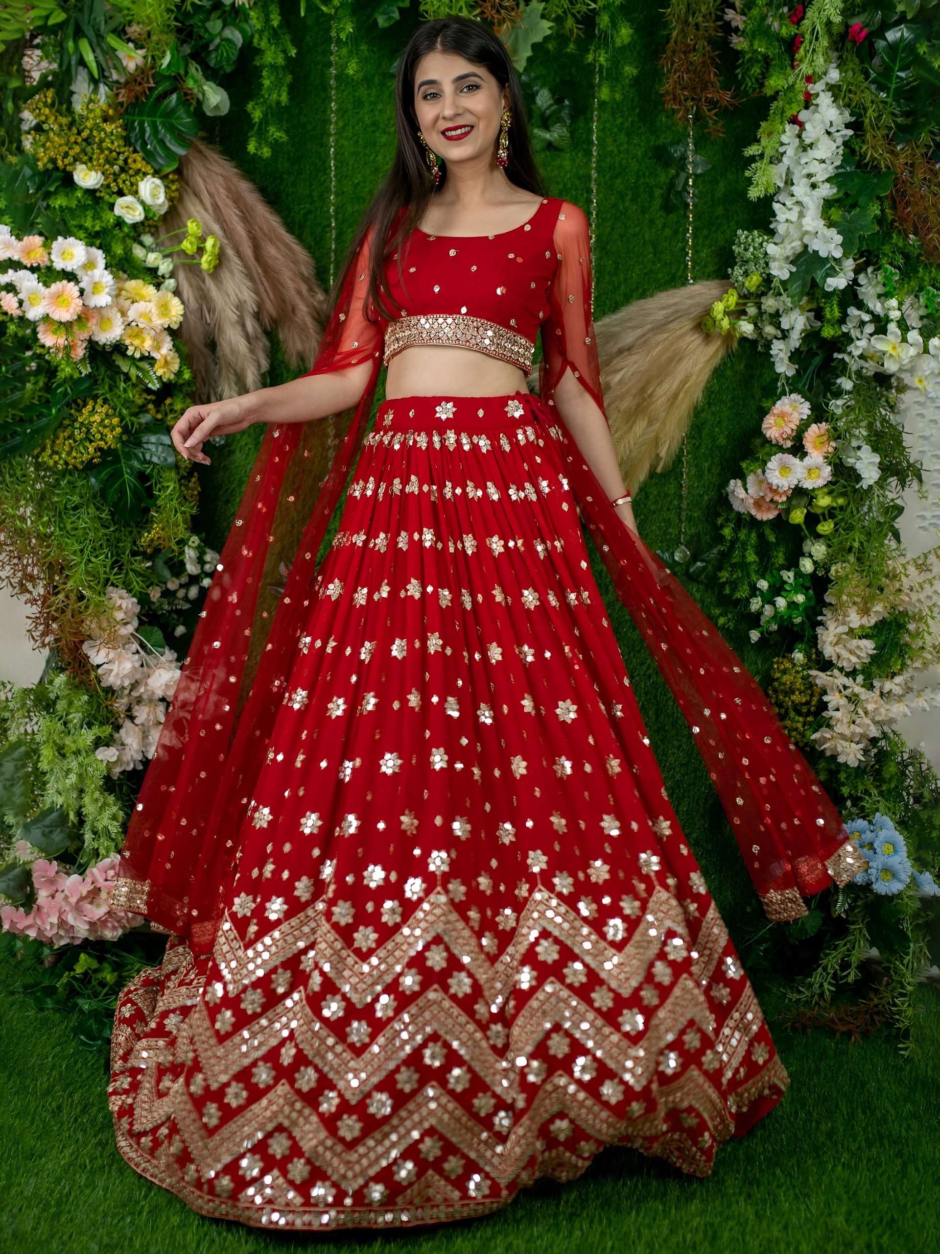Zeel 15059 Red Sequins Embroidered Lehenga with Designer Collection — Lehenga, Zeel wholesale from Surat — Photo 2