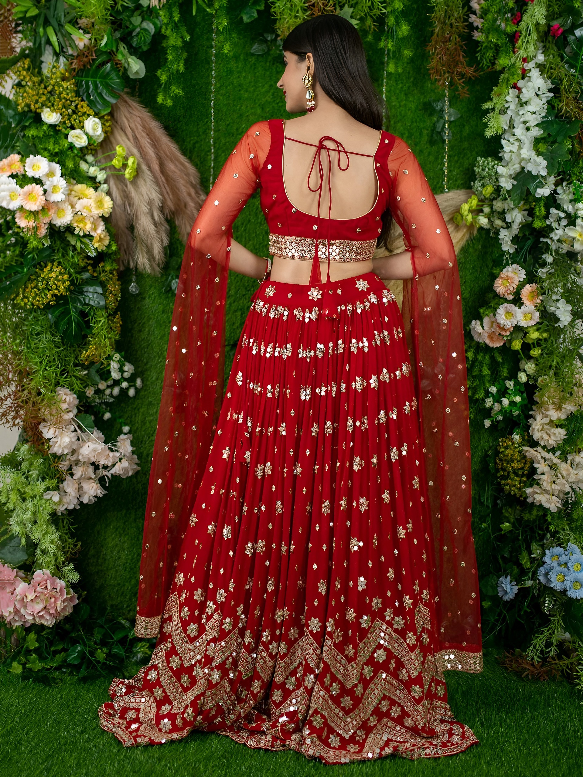 Zeel 15059 Red Sequins Embroidered Lehenga with Designer Collection — Lehenga, Zeel wholesale from Surat — Photo 5