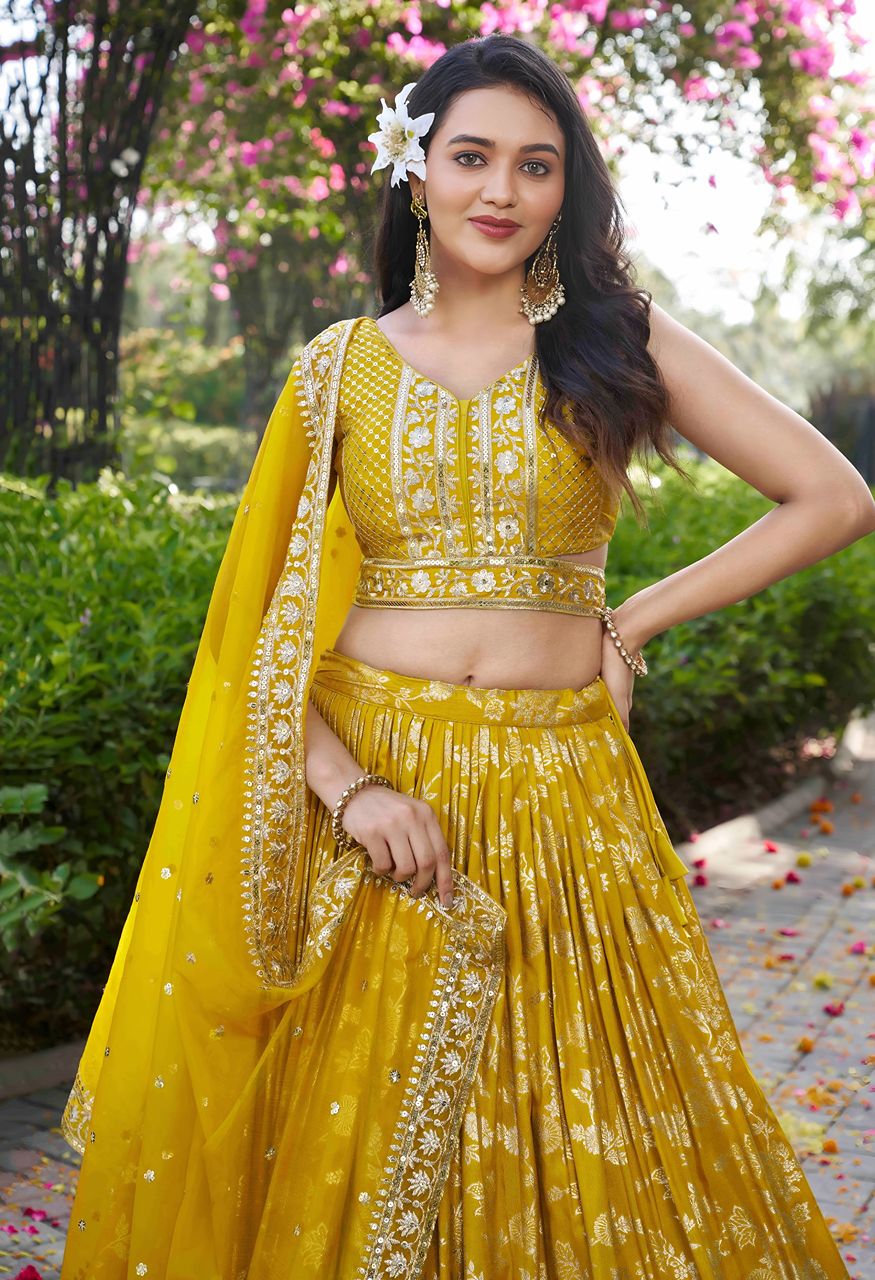 Zeel 7100 festive ensemble crafted in Dola Silk Lehenga Choli Set