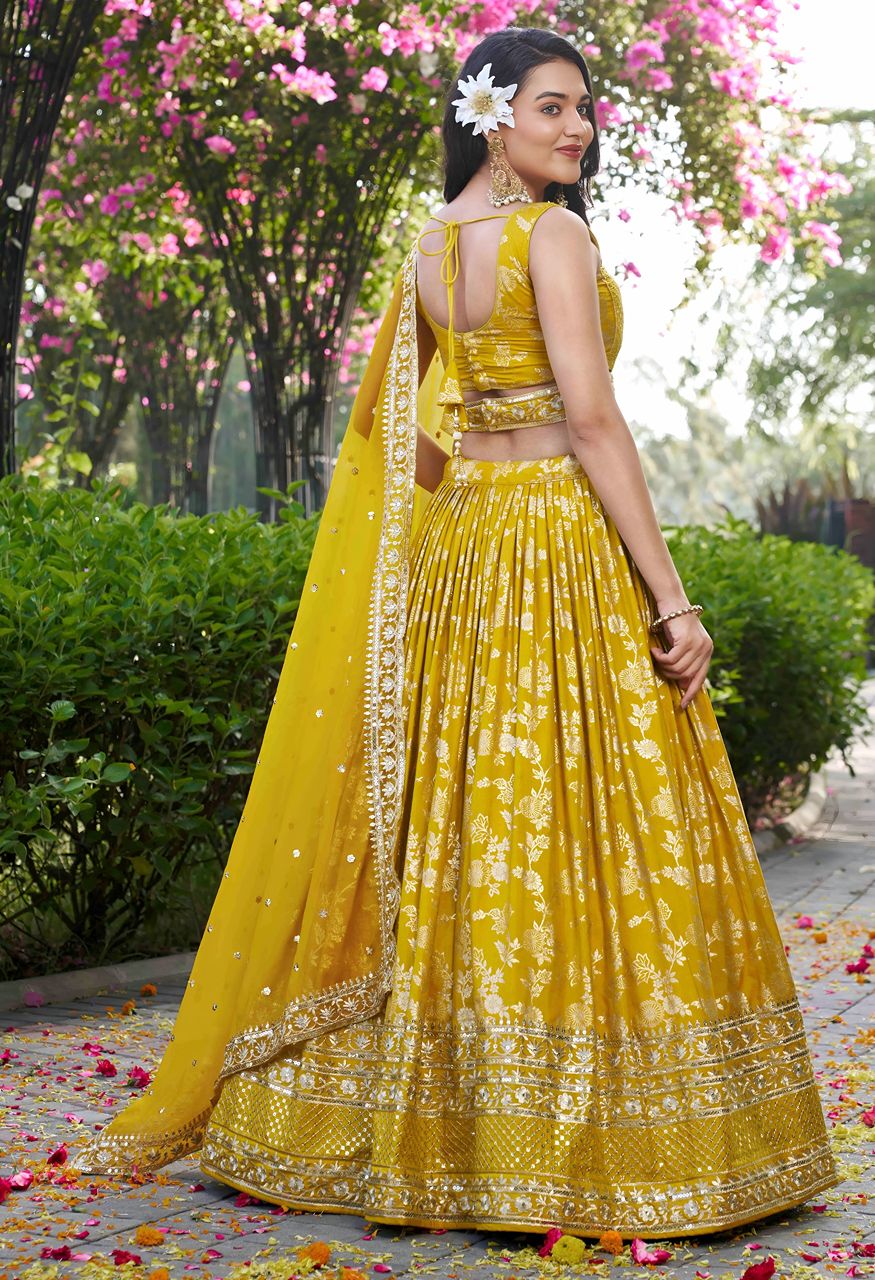 Zeel 7100 festive ensemble crafted in Dola Silk Lehenga Choli Set — Singles, Zeel wholesale from Surat — view 5
