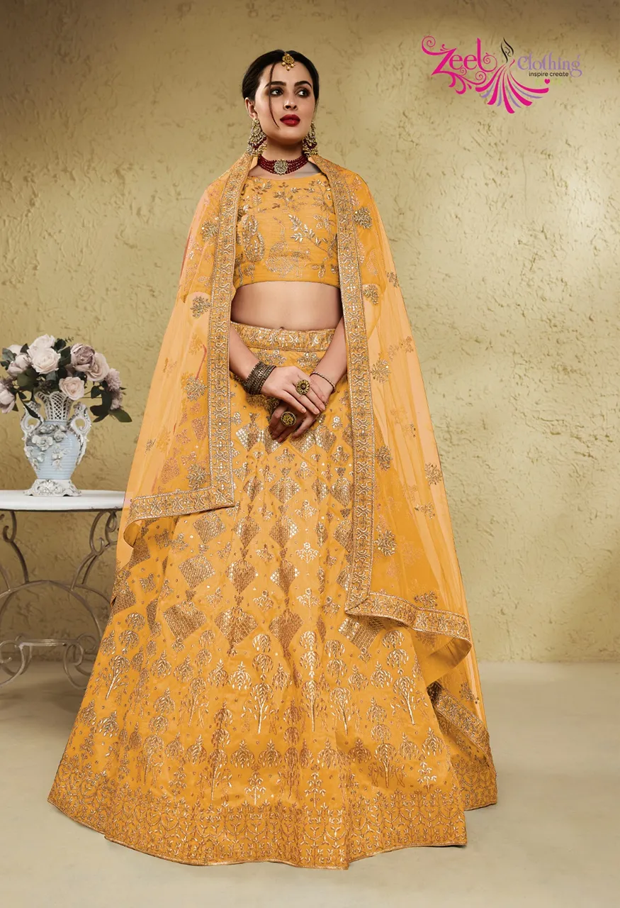 Zeel Inaya Art Silk Set Zari Sequins Embroidery Lehenga Choli — Lehenga, Zeel wholesale from Surat — Photo 6