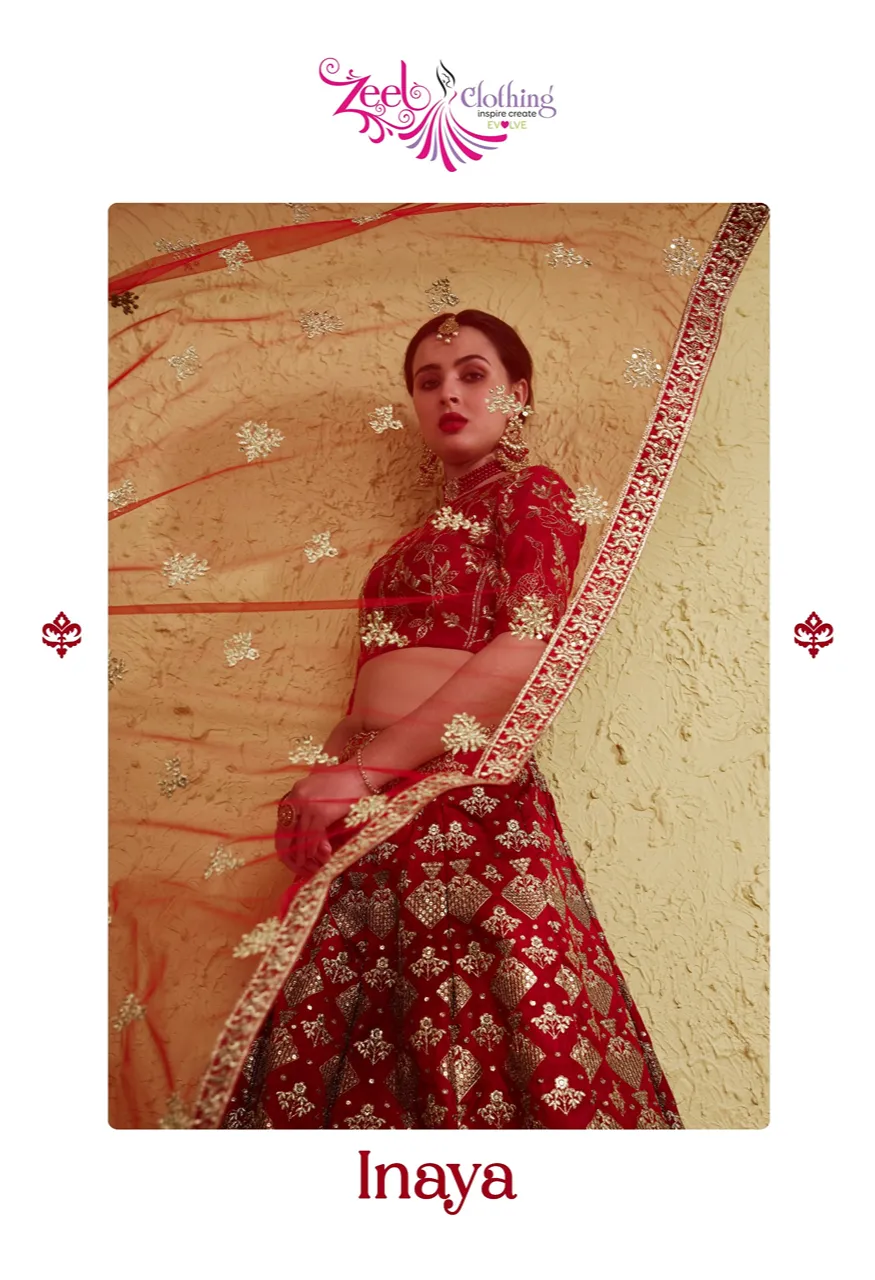 Zeel Inaya Art Silk Set Zari Sequins Embroidery Lehenga Choli — Lehenga, Zeel wholesale from Surat — Photo 4