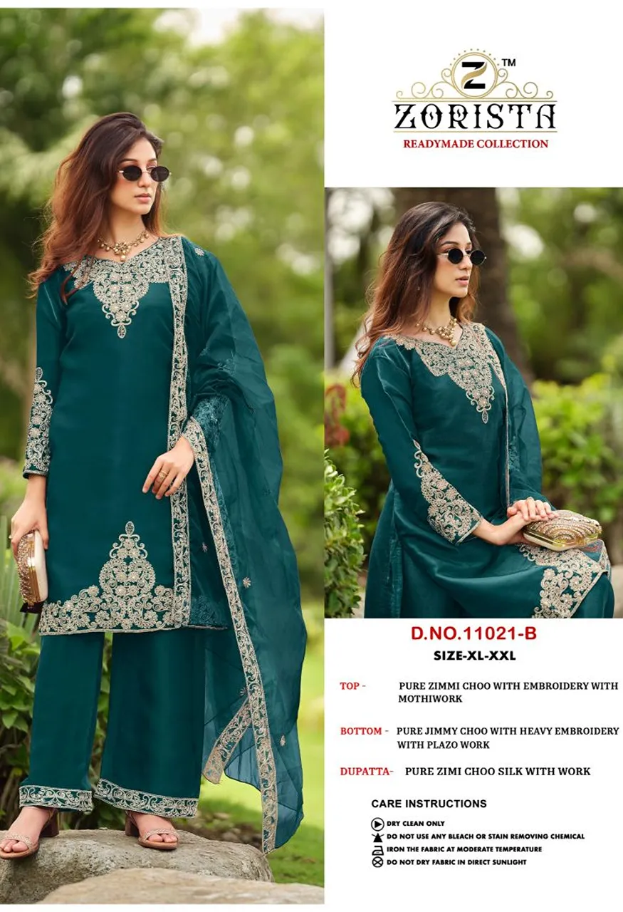 Zorista 11021 A To D Readymade Jimmy Choo Embroidered Salwar Kameez Catalog