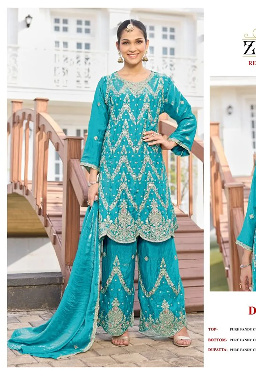 Zorista 11048 Fandy Crush Embroidered Salwar Kameez Collection — Wholesale Salwar Suits, Vardan Ethnic wholesale from Surat — Photo 3