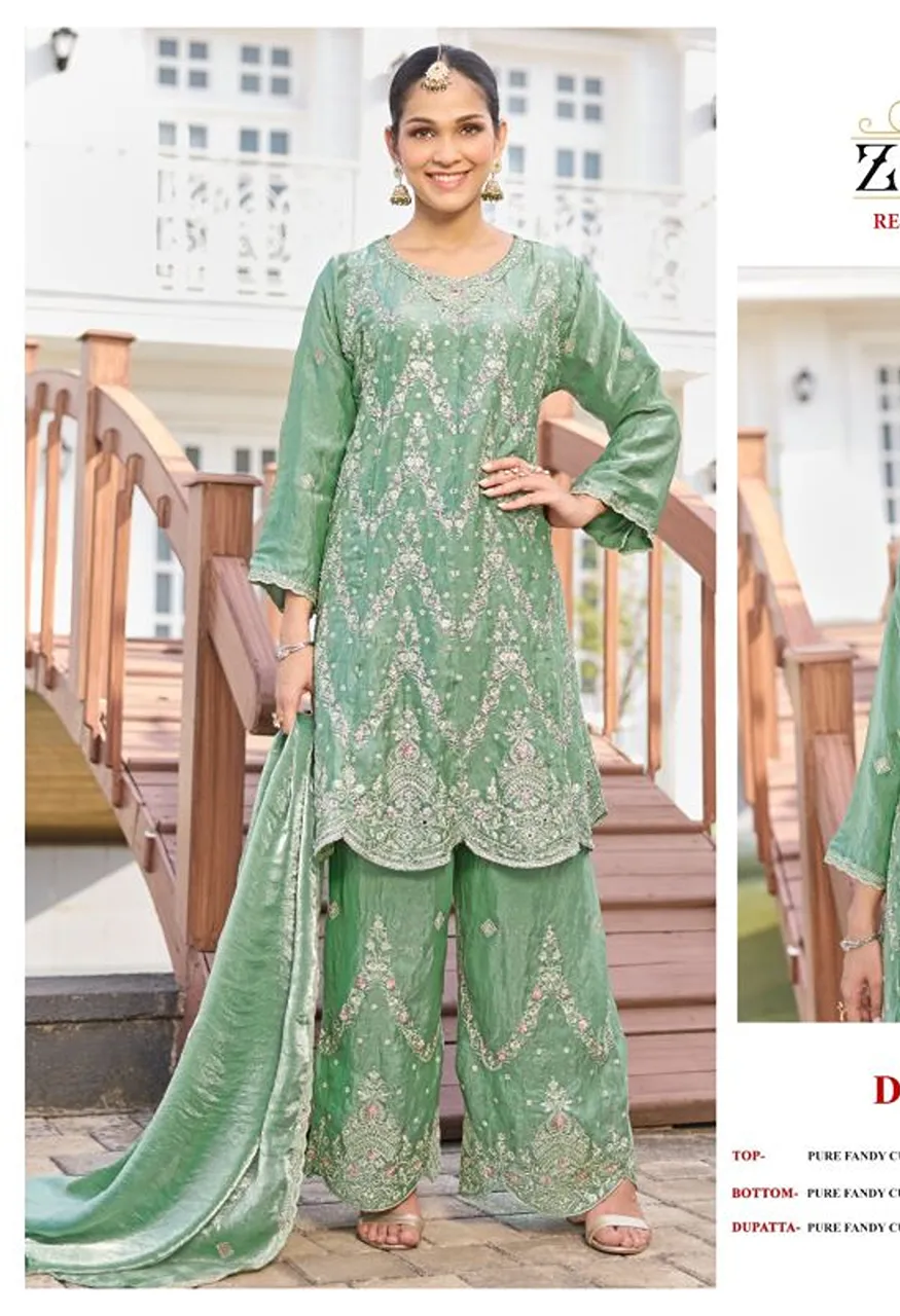 Zorista 11048 Fandy Crush Embroidered Salwar Kameez Collection — Wholesale Salwar Suits, Vardan Ethnic wholesale from Surat — Photo 2