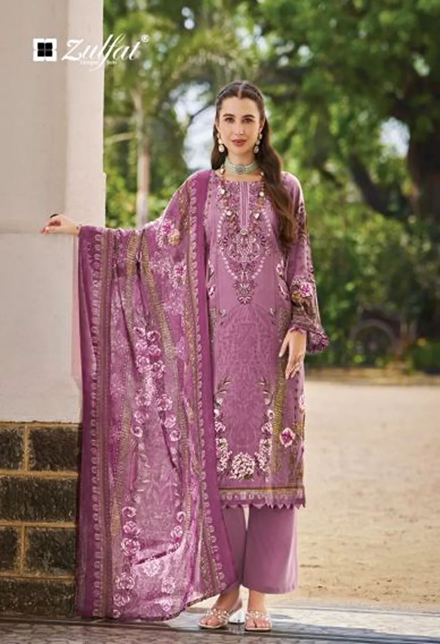 Zulfat Afreen Jam Cotton Digital Print Embroidered Dress Material Catalog — Wholesale Salwar Suits, Zulfat Designer Suit wholesale from Surat — Photo 7
