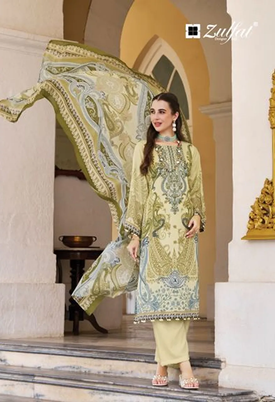 Zulfat Afreen Jam Cotton Digital Print Embroidered Dress Material Catalog — Wholesale Salwar Suits, Zulfat Designer Suit wholesale from Surat — Photo 4