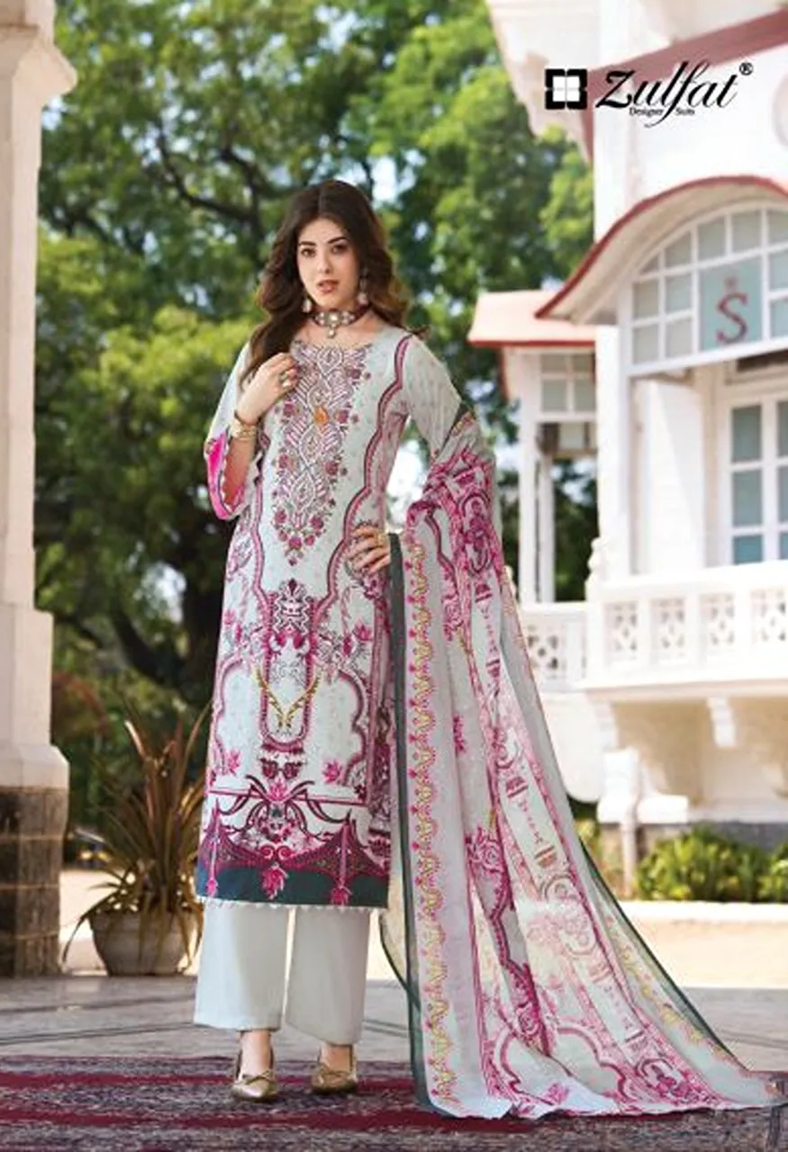 Zulfat Afreen Jam Cotton Digital Print Embroidered Dress Material Catalog — Wholesale Salwar Suits, Zulfat Designer Suit wholesale from Surat — Photo 3