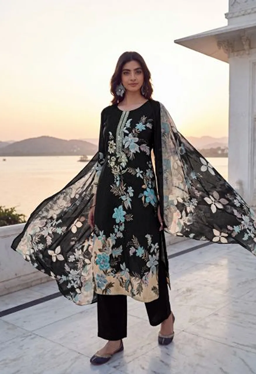 Zulfat Faiza Jam Cotton Digital Print Embroidered Dress Material Catalog — Wholesale Salwar Suits, Vardan Ethnic wholesale from Surat — Photo 4