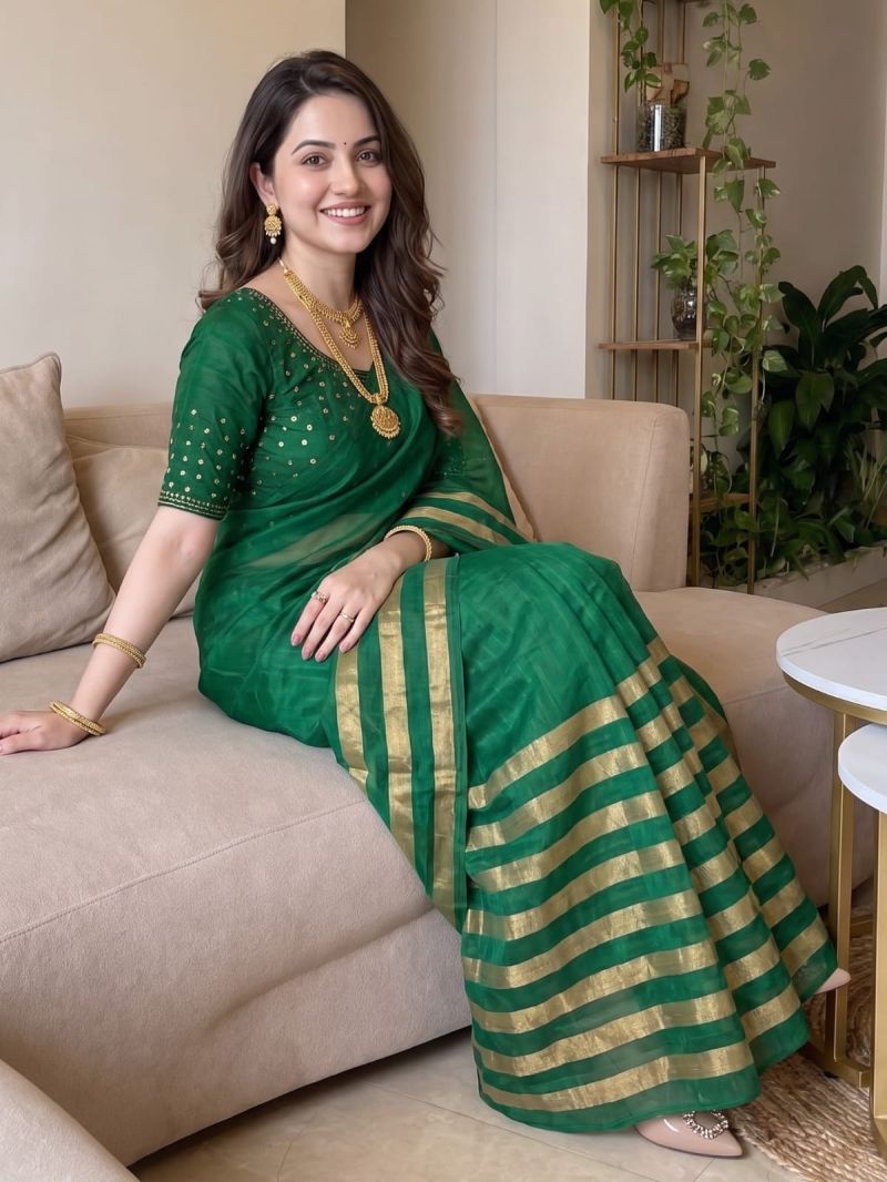 Aab Nine Patta Vol 1 Fandy Satin Silk Jarkan Work Saree Catalog — Saree, Vardan Ethnic wholesale from Surat — Photo 2