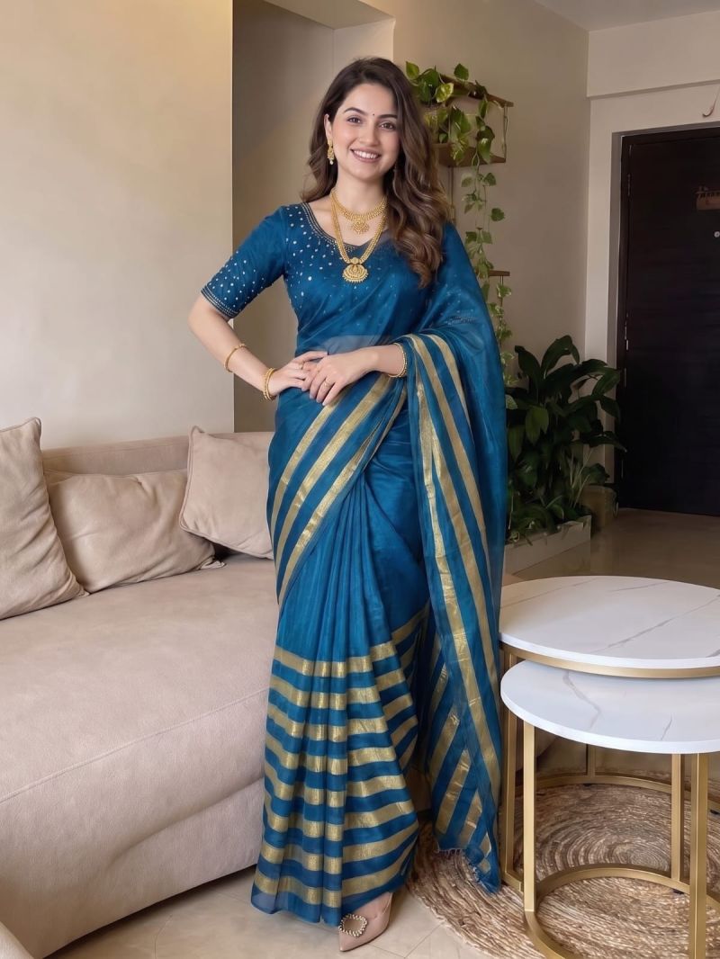 Aab Nine Patta Vol 1 Fandy Satin Silk Jarkan Work Saree Catalog — Saree, Vardan Ethnic wholesale from Surat — Photo 5