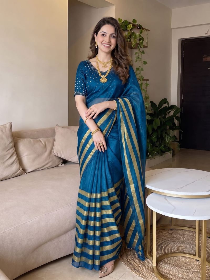 Aab Nine Patta Vol 1 Fandy Satin Silk Jarkan Work Saree Catalog — Saree, Vardan Ethnic wholesale from Surat — Photo 6