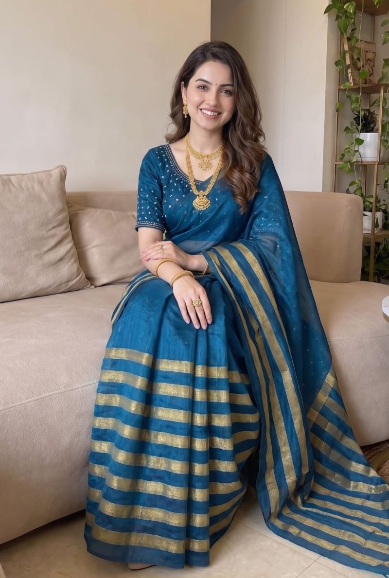 Aab Nine Patta Vol 1 Fandy Satin Silk Jarkan Work Saree Catalog