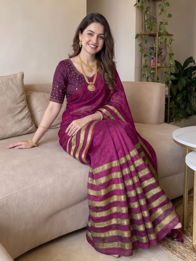 Aab Nine Patta Vol 1 Fandy Satin Silk Jarkan Work Saree Catalog — Saree, Vardan Ethnic wholesale from Surat — Photo 8