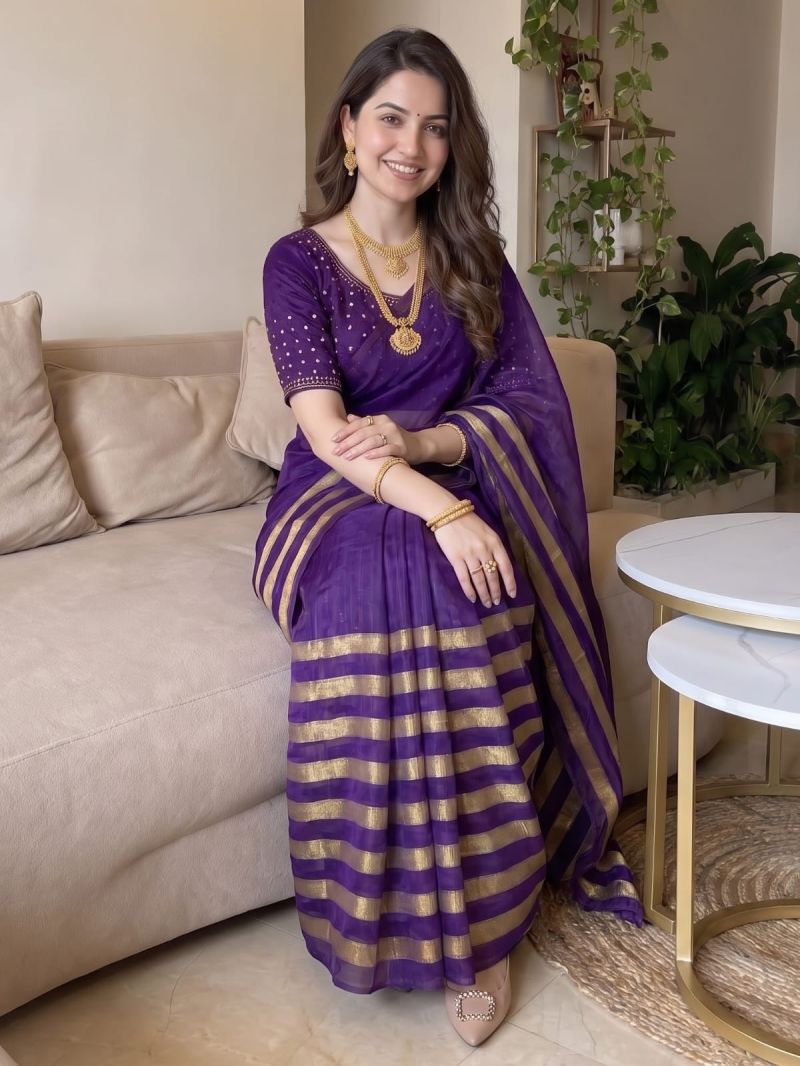 Aab Nine Patta Vol 1 Fandy Satin Silk Jarkan Work Saree Catalog — Saree, Vardan Ethnic wholesale from Surat — Photo 10