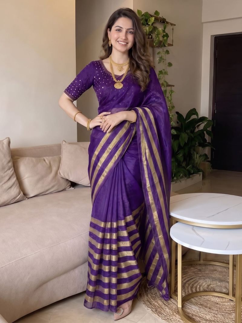 Aab Nine Patta Vol 1 Fandy Satin Silk Jarkan Work Saree Catalog — Saree, Vardan Ethnic wholesale from Surat — Photo 11