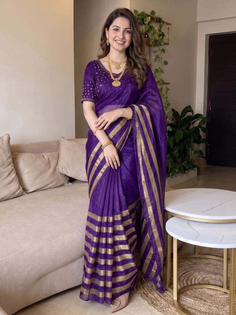 Aab Nine Patta Vol 1 Fandy Satin Silk Jarkan Work Saree Catalog — Saree, Vardan Ethnic wholesale from Surat — Photo 12