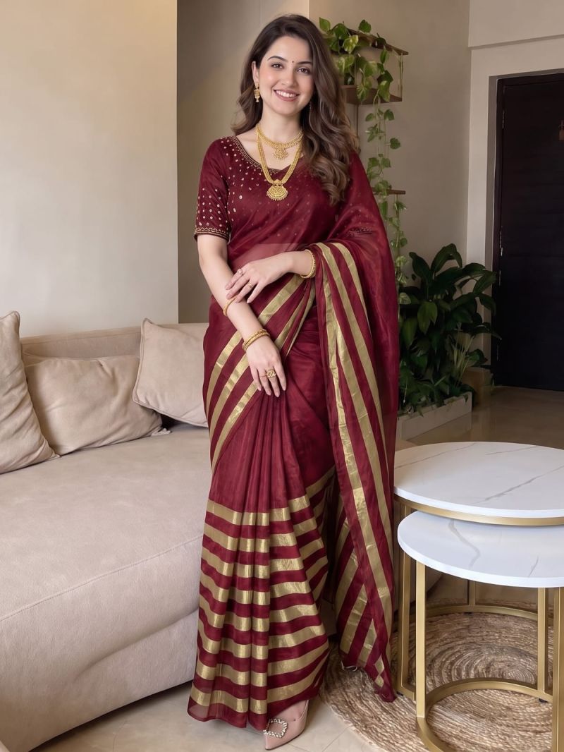 Aab Nine Patta Vol 1 Fandy Satin Silk Jarkan Work Saree Catalog — Saree, Vardan Ethnic wholesale from Surat — Photo 13