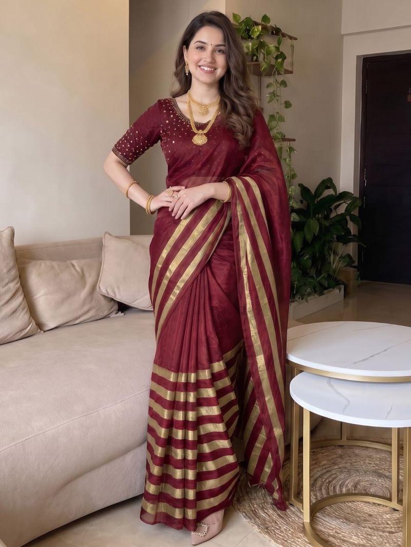 Aab Nine Patta Vol 1 Fandy Satin Silk Jarkan Work Saree Catalog — Saree, Vardan Ethnic wholesale from Surat — Photo 15