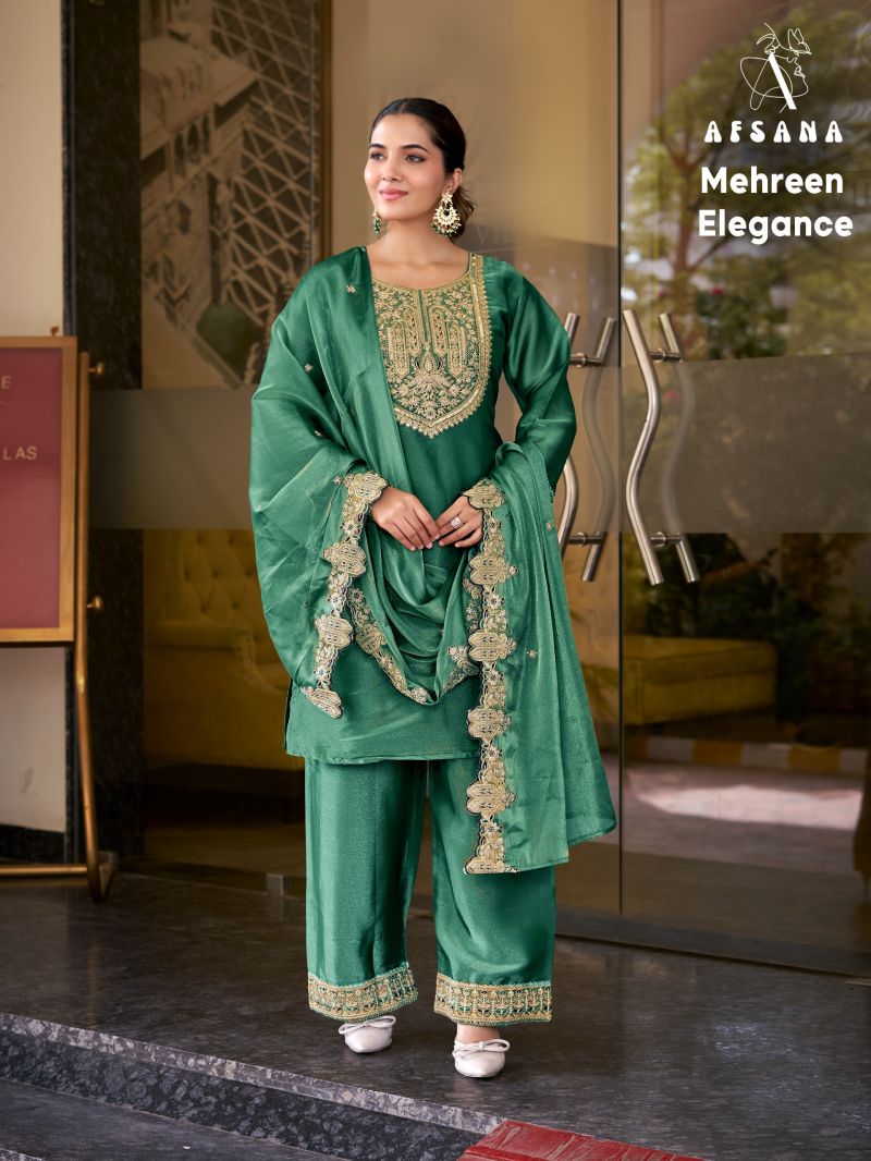 Afsana Mehreen Elegance Gabana Silk Embroidered Thread Work Salwar Kameez