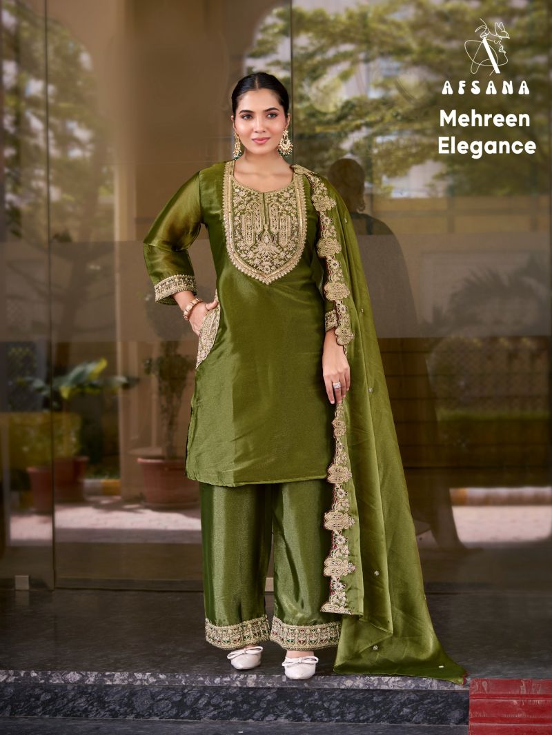 Afsana Mehreen Elegance Gabana Silk Embroidered Thread Work Salwar Kameez — Wholesale Kurtis, Afsana wholesale from Surat — Photo 3